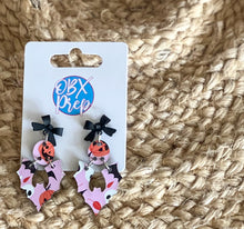Spooky Coquette Pink Halloween Bat Earrings