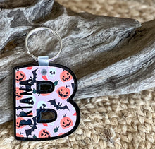 Spooky Coquette Monogram + Name Keychain | Pink Halloween Acrylic Bag Charm
