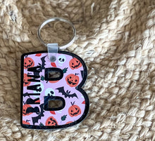 Spooky Coquette Monogram + Name Keychain | Pink Halloween Acrylic Bag Charm