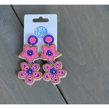 Sea Flower Seed Beaded Beachy Prep Dangle Earrings - OBX Prep