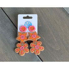 Sea Flower Seed Beaded Beachy Prep Dangle Earrings - OBX Prep