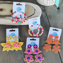 Sea Flower Seed Beaded Beachy Prep Dangle Earrings - OBX Prep