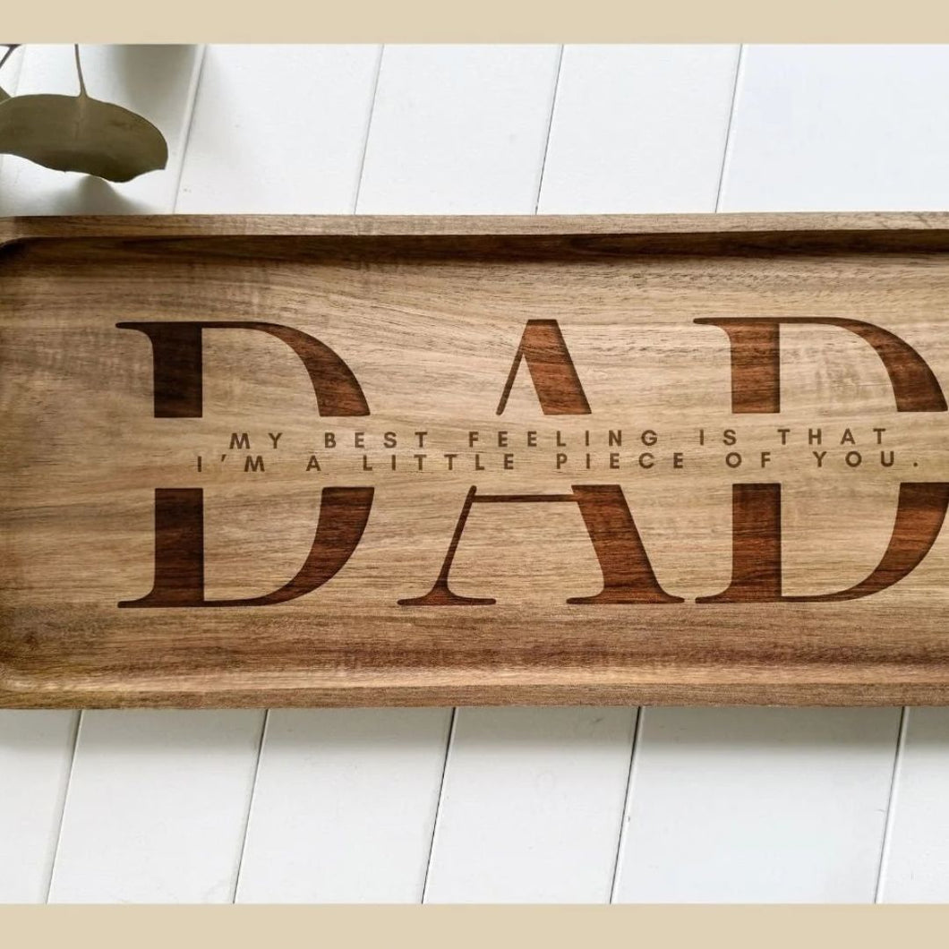 Engraved Acacia Wood Tray –