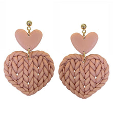 Braided Heart Polymer Clay Dangle Earrings - OBX Prep
