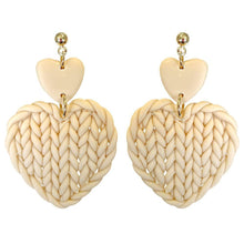 Braided Heart Polymer Clay Dangle Earrings - OBX Prep