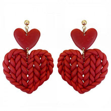 Braided Heart Polymer Clay Dangle Earrings - OBX Prep