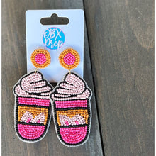 OBX Prep Exclusive! Easter Bunny Latte Seed Beaded Dangle Earrings - OBX Prep