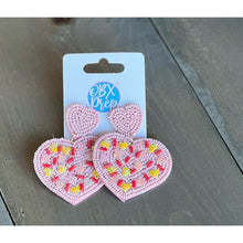 Sprinkle Heart Seed Bead Dangle Earrings - OBX Prep
