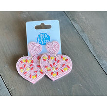 Sprinkle Heart Seed Bead Dangle Earrings - OBX Prep