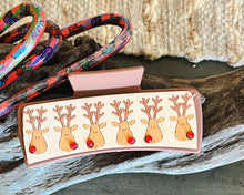 Santa's Reindeer Christmas Hair Claw Clip – Hand-Painted Wooden Design (4 Inches).