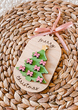 Personalized Hand Painted Christmas Tree Ornament- Coquette style with Name Bows.