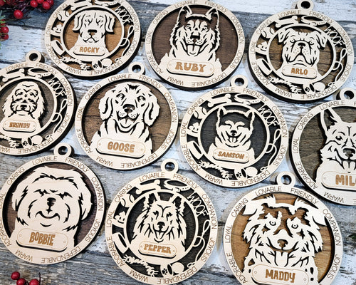 Personalized Dog Breed Ornament – Custom Pet Name Christmas Gift
