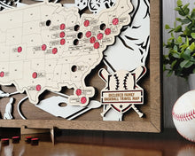 Handmade Wooden Stadium Travel Map – Track Every Baseball Stadium Visit