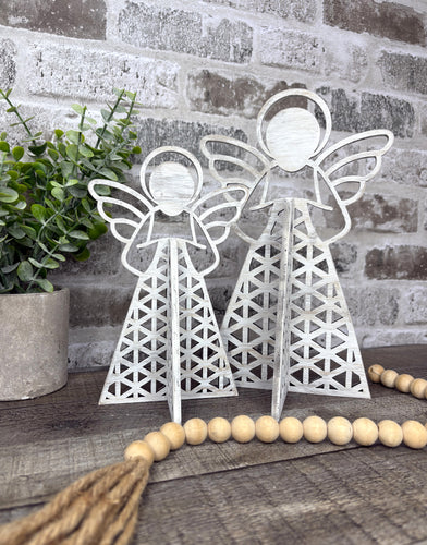 Angel Shelf Sitter | Baltic Birch Christmas Angel Décor | Handcrafted Modern Wood Holiday Decoration | OBX Made