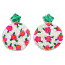 Rose Statement Seed Beaded Circle Earrings - OBX Prep