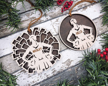 🎄 Personalized Cheerleader Ornaments – Handmade Birch Keepsake