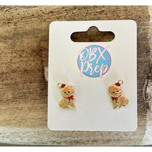 Christmas Pups Stud Earrings Pom Scottie Dachshund - OBX Prep