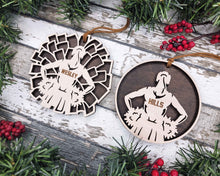 🎄 Personalized Cheerleader Ornaments – Handmade Birch Keepsake