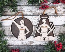 🎄 Personalized Cheerleader Ornaments – Handmade Birch Keepsake