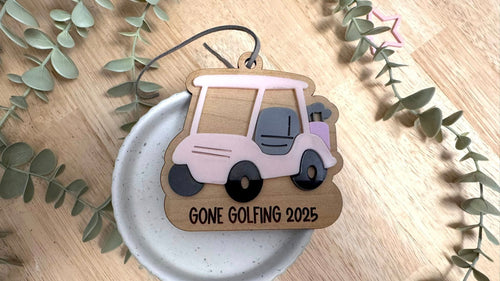 OBX Prep Hand-Painted Golf Cart Christmas Ornament & Car Charm
