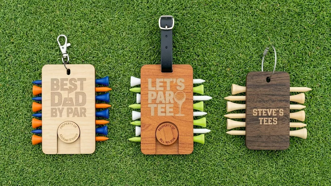 Personalized Golf Tee Holder Clip | Custom Golf Bag Organizer | Father’s Day Gift