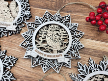 Handcrafted Winter Wonderland Ornaments | Layered Baltic Birch & Pattern Ply Snowflakes | Christmas Tree Décor with Santa, Snowman, Nativity & More