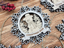 Handcrafted Winter Wonderland Ornaments | Layered Baltic Birch & Pattern Ply Snowflakes | Christmas Tree Décor with Santa, Snowman, Nativity & More