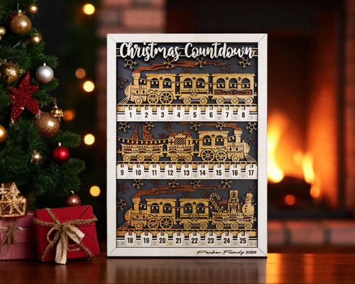 Christmas Countdown Express | Train-Themed Days Until Christmas Sign | Vertical or Horizontal Layout | Handmade Holiday Decor | OBX Made