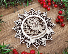 Handcrafted Winter Wonderland Ornaments | Layered Baltic Birch & Pattern Ply Snowflakes | Christmas Tree Décor with Santa, Snowman, Nativity & More