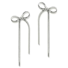Bow and Ribbon Dangle Stainless Steel Earrings
