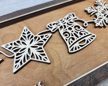 Personalized Holiday Line Art Signage Handcrafted Baltic Birch | OBX Made Christmas Mantel Décor | Minimalist Wood Christmas Sign