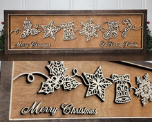 Personalized Holiday Line Art Signage Handcrafted Baltic Birch | OBX Made Christmas Mantel Décor | Minimalist Wood Christmas Sign