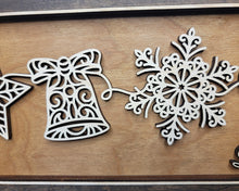 Personalized Holiday Line Art Signage Handcrafted Baltic Birch | OBX Made Christmas Mantel Décor | Minimalist Wood Christmas Sign