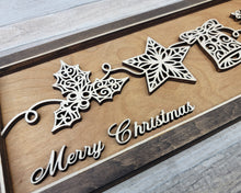Personalized Holiday Line Art Signage Handcrafted Baltic Birch | OBX Made Christmas Mantel Décor | Minimalist Wood Christmas Sign