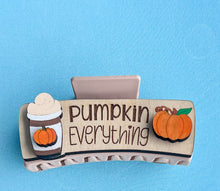 Pumpkin Everything Coffee Hand Painted Wood Hair Claw Clip