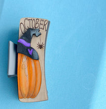 Hand-Painted October Pumpkin Hair Claw