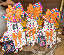 Bright Pop Ghost Girl Door Hanger Sign Hand painted 