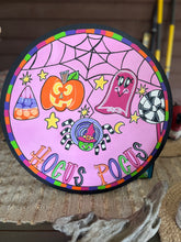 Halloween Pastel Hocus Pocus Ghosy Pumpkin Spider Door Hanger Sign
