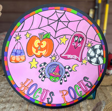 Halloween Pastel Hocus Pocus Ghosy Pumpkin Spider Door Hanger Sign