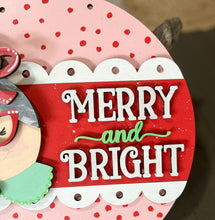 Merry and Bright Mrs. Clause Christmas 10.5" Sign Decor Hand Painted