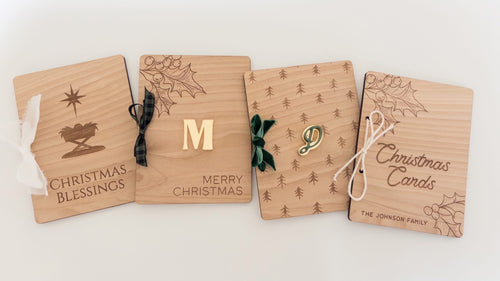 Handmade Wood Christmas Card Album | Personalized Birch Keepsake | Engraved Holiday Card Holder | Custom Christmas Memory Book | OBX Made
