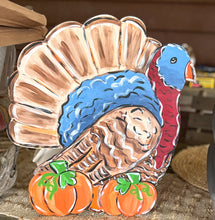 Hand-Painted Turkey Door Hanger – Autumn & Thanksgiving Decor, 18" Wooden Sign