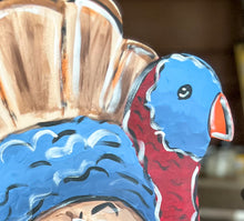 Hand-Painted Turkey Door Hanger – Autumn & Thanksgiving Decor, 18" Wooden Sign