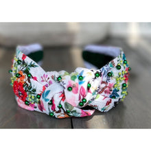 Sara Garden Floral Top Knot Seed Beaded Handmade Headband - OBX Prep