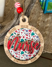 Handcrafted Nurse Ornament – Layered Wood Christmas Ornament with Engraved Words