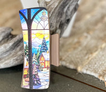Christmas Stained Glass Hair Claw | Winter Window Print | Handmade in OBX