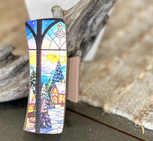 Christmas Stained Glass Hair Claw | Winter Window Print | Handmade in OBX