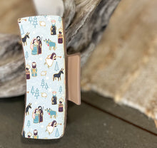 Nativity Scene Hair Claw | Handmade in OBX | Light Blue Neutral Print