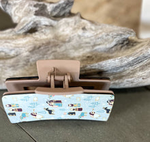 Nativity Scene Hair Claw | Handmade in OBX | Light Blue Neutral Print