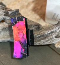 Pink & Black Marble Hair Claw | Handcrafted 4.1” Hair Clip | Pattern Ply Design with Gold Streaks | Made in the OBX
